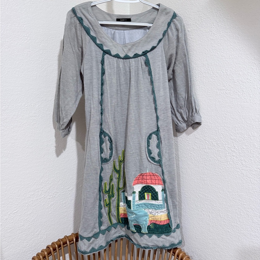 Double Zero Embroidered Mini Dress